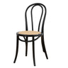 Natural Wood Curved Slat Back Rattan Dining Chairs Image - 8