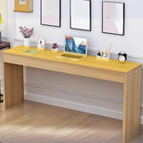 Natural Wood Drawers Medium Narrow Sled Writing Desk Image - 6