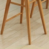 Natural Wood Footrest Saddle Backless Bar Stools Brown Image - 6