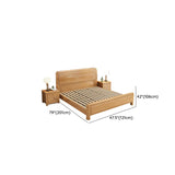 Natural Wood Headboard Queen Size Storage Bed with Drawers #size