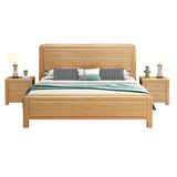 Natural Wood Headboard Queen Size Storage Bed with Drawers Image - 5