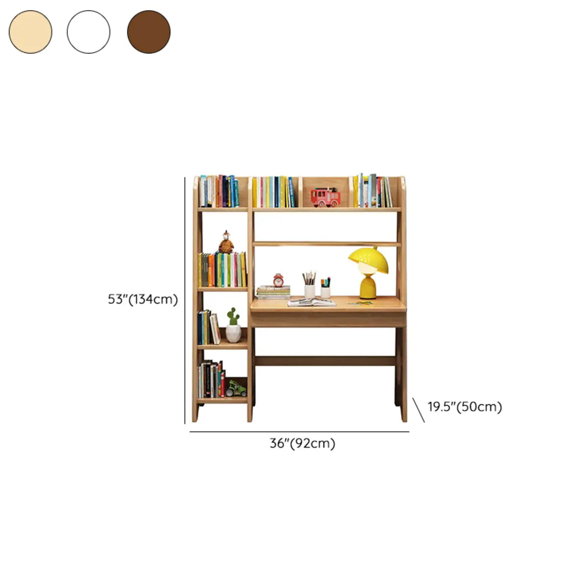 Natural Wood Hutch Storage Shelf Small Writing Desk 