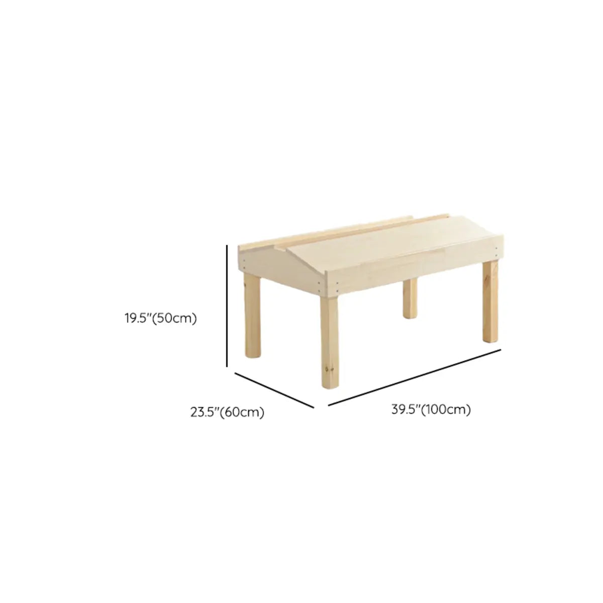 Natural Wood Kids Learning Table Chair Set with Storage 