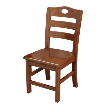 Natural Wood Ladder Back Armless Standard Dining Chair Image - 1