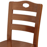 Natural Wood Ladder Back Armless Standard Dining Chair Image - 3