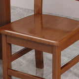 Natural Wood Ladder Back Armless Standard Dining Chair Image - 7