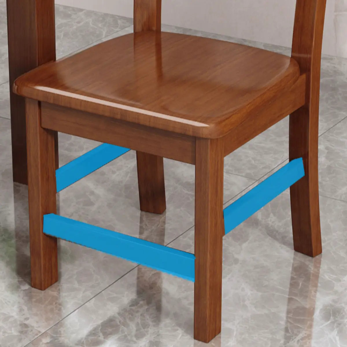 Natural Wood Ladder Back Armless Standard Dining Chair Image - 9