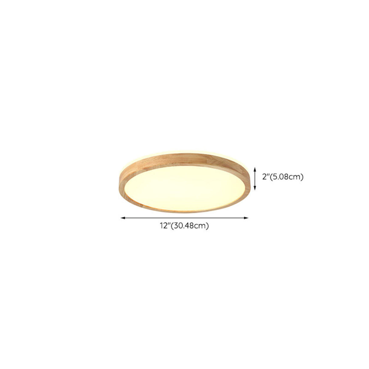 Natural Wood LED Flush Mount Light Minimalist Round 