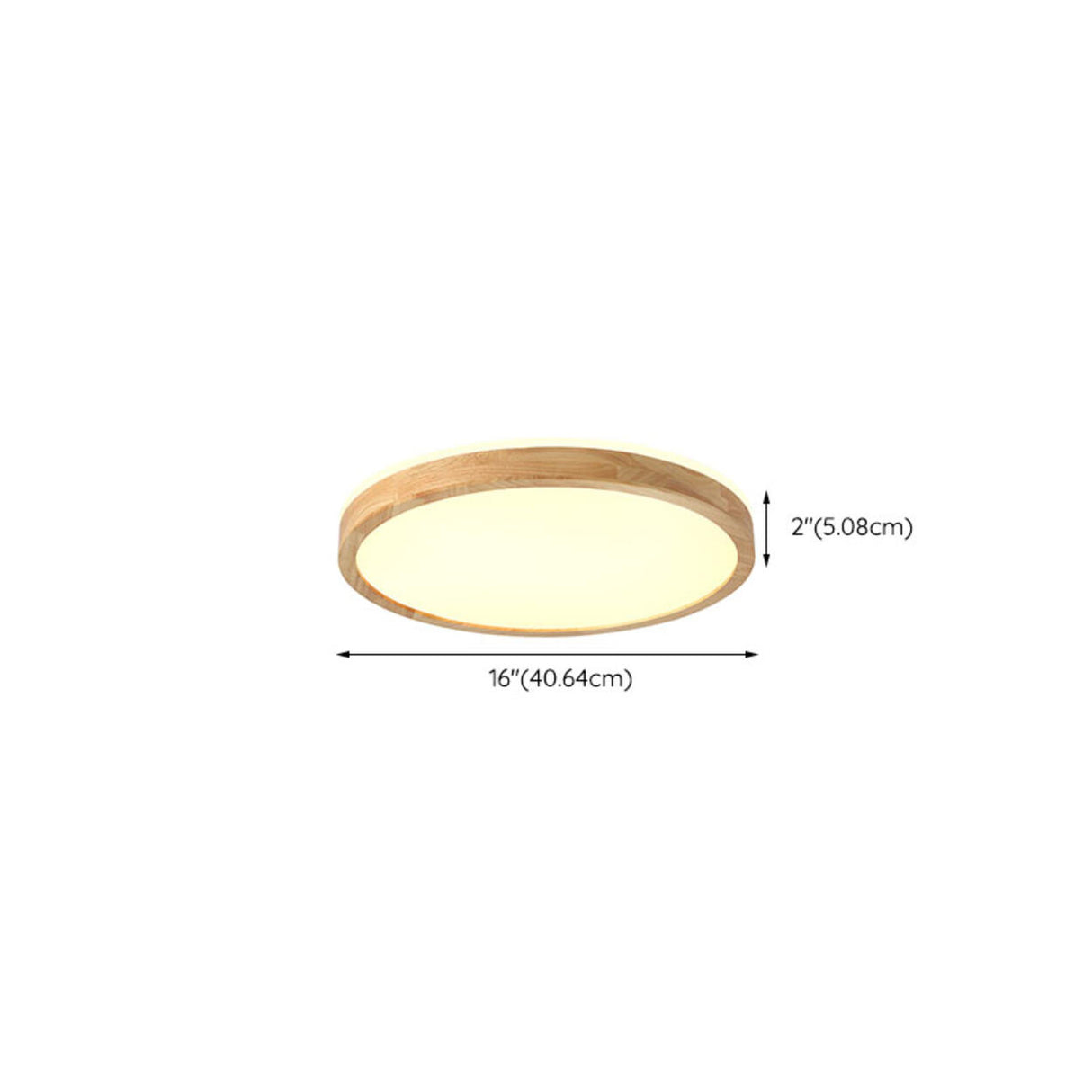 Natural Wood LED Flush Mount Light Minimalist Round Image - 11