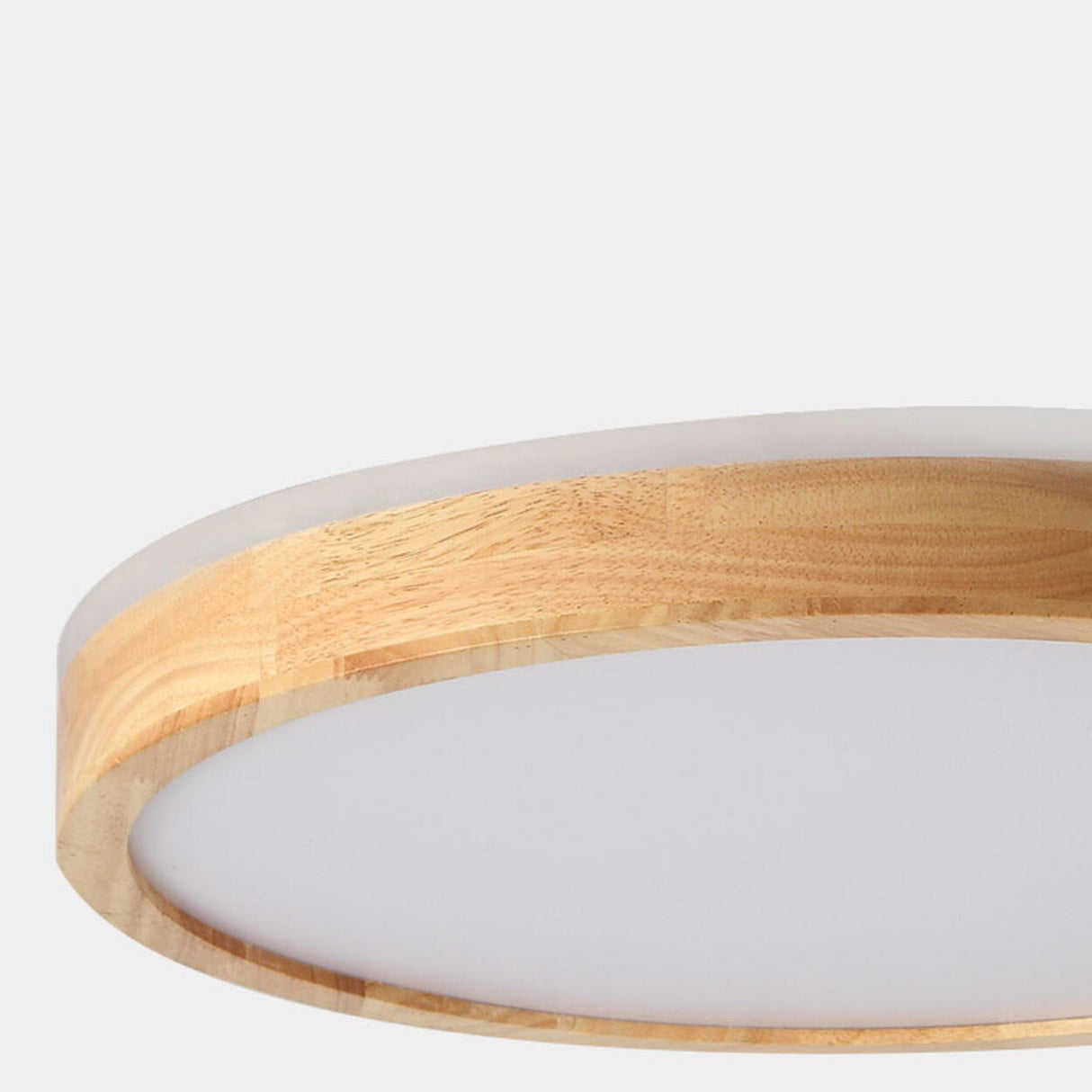 Natural Wood LED Flush Mount Light Minimalist Round Image - 7