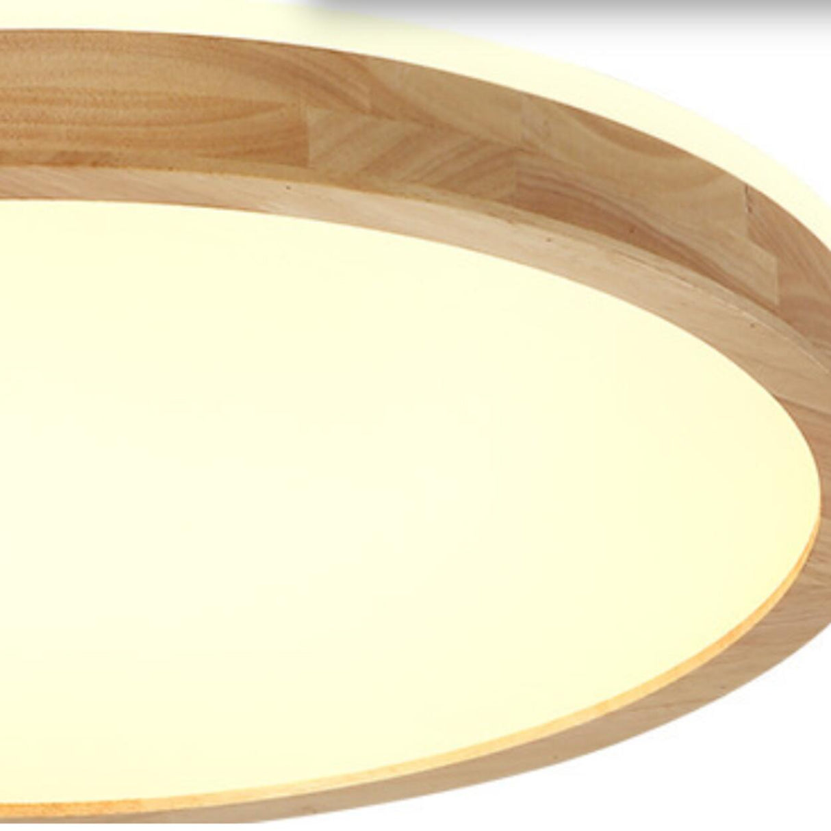 Natural Wood LED Flush Mount Light Minimalist Round Image - 9