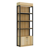 Natural Wood Open Multi-Function Large Display Cabinet Image - 12