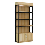 Natural Wood Open Multi-Function Large Display Cabinet Image - 14