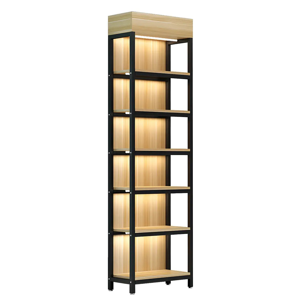 Natural Wood Open Multi-Function Large Display Cabinet Image - 17