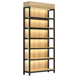 Natural Wood Open Multi-Function Large Display Cabinet Image - 19