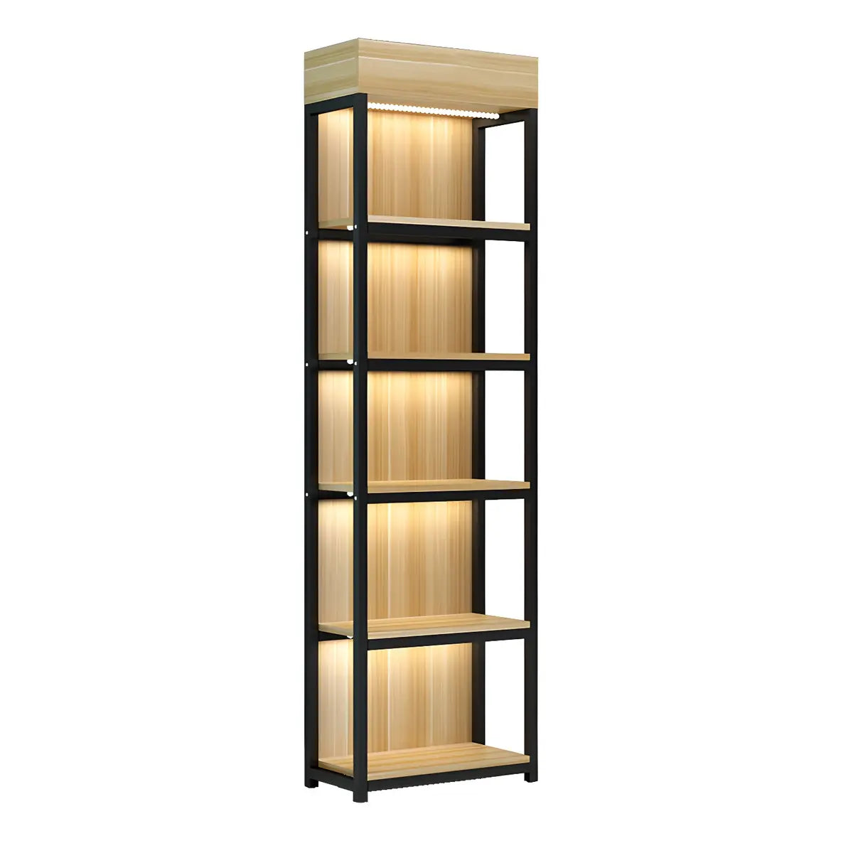 Natural Wood Open Multi-Function Large Display Cabinet Image - 2