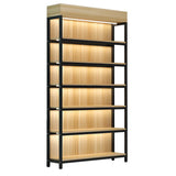 Natural Wood Open Multi-Function Large Display Cabinet Image - 20