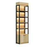 Natural Wood Open Multi-Function Large Display Cabinet Image - 21