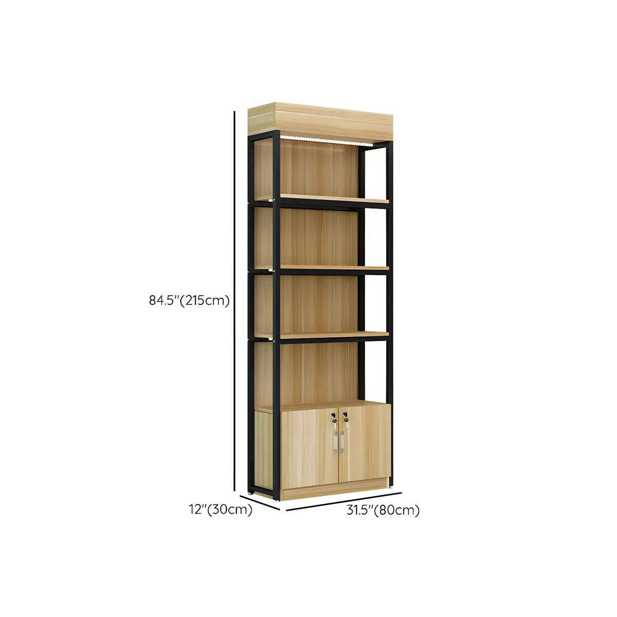 Natural Wood Open Multi-Function Large Display Cabinet Image - 31