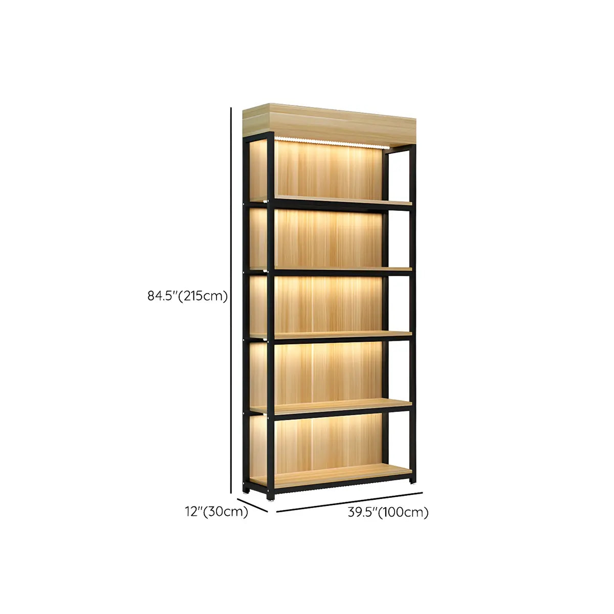 Natural Wood Open Multi-Function Large Display Cabinet Image - 33