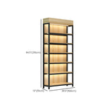 Natural Wood Open Multi-Function Large Display Cabinet Image - 34