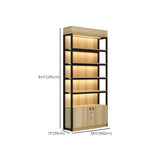 Natural Wood Open Multi-Function Large Display Cabinet Image - 36