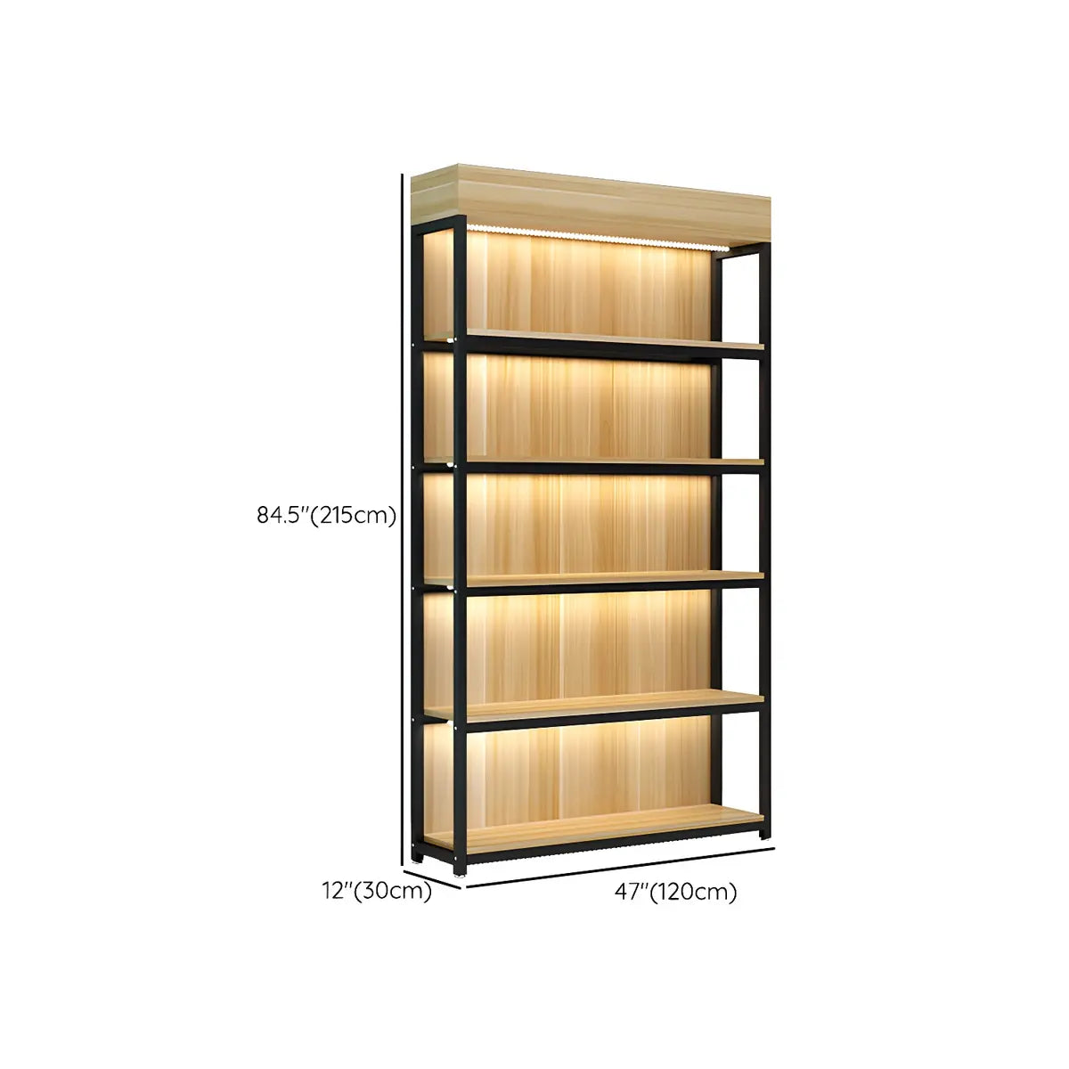 Natural Wood Open Multi-Function Large Display Cabinet Image - 37