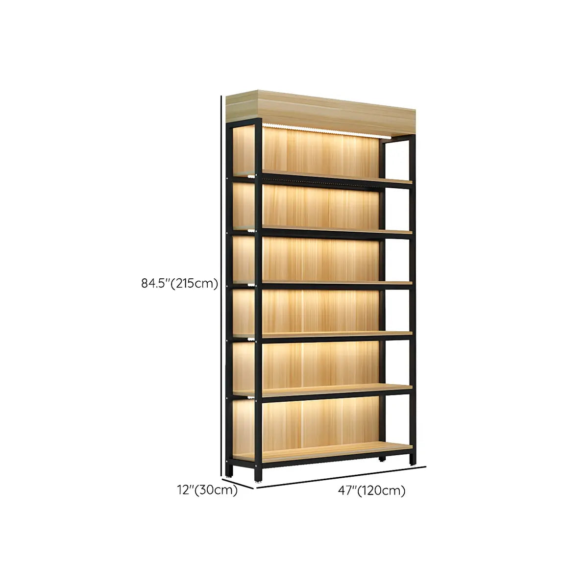 Natural Wood Open Multi-Function Large Display Cabinet Image - 38