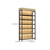 Natural Wood Open Multi-Function Large Display Cabinet Image - 38