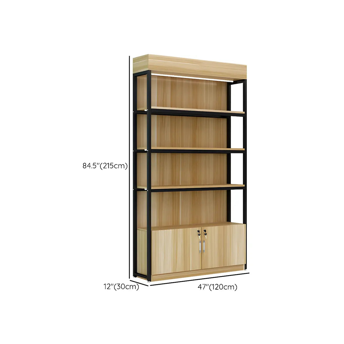 Natural Wood Open Multi-Function Large Display Cabinet Image - 39