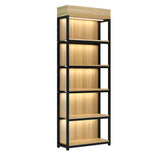 Natural Wood Open Multi-Function Large Display Cabinet Image - 4