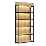 Natural Wood Open Multi-Function Large Display Cabinet Image - 5