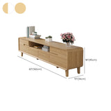 Natural Wood Open Storage Drawers Rectangular TV Stand #size