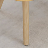 Natural Wood Oval Round Three Leg Bunching Coffee Table Image - 11