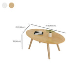 Natural Wood Oval Round Three Leg Bunching Coffee Table Image - 25