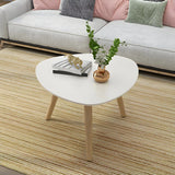 Natural Wood Oval Round Three Leg Bunching Coffee Table Image - 4