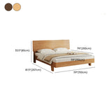 Natural Wood Queen Panel Shelves Bed Frame with Headboard Image - 15