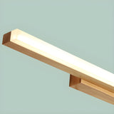 Natural Wood Rectangular LED Bathroom Vanity Light Image - 15