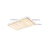 Natural Wood Rectangular LED Flush Mount Ceiling Light Image - 15