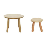 Natural Wood Round Toddler Painting Table Chair Set Image - 7