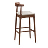 Natural Wooden Counter Seat Leather Armless Bar Stool Image - 2