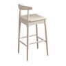 Natural Wooden Counter Seat Leather Armless Bar Stool Image - 7