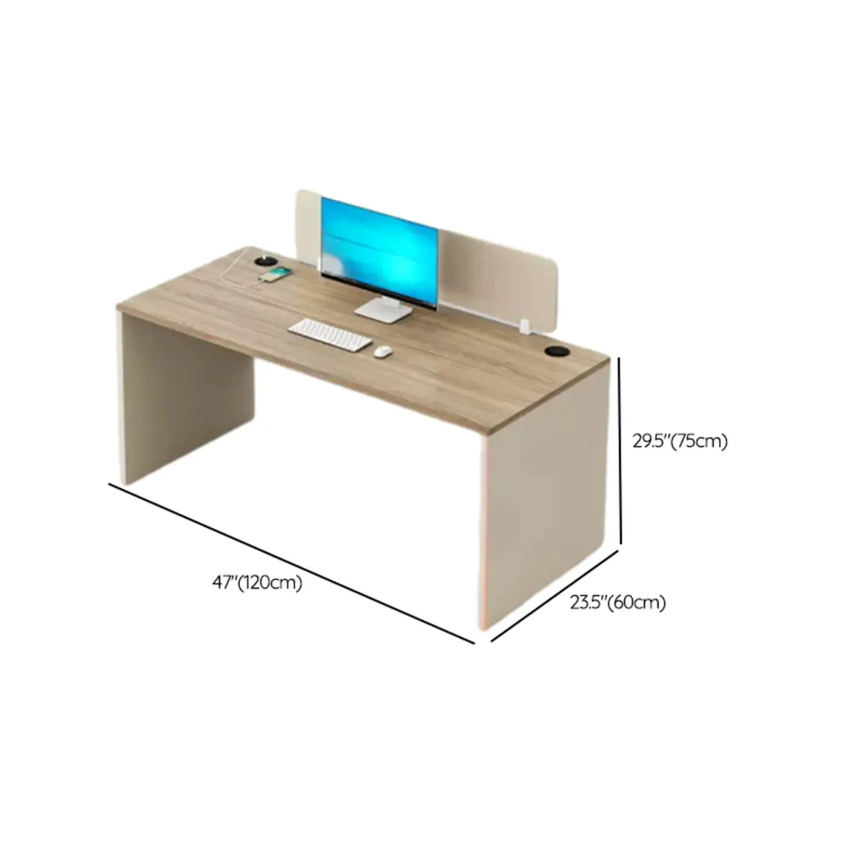 Natural Wooden Drawers Hutch L-Shaped Writing Desk Image - 20