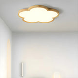 Natural Wooden Flower-Shaped Flush Mount Ceiling Light Image - 3