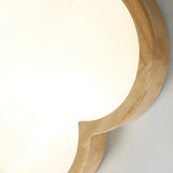 Natural Wooden Flower-Shaped Flush Mount Ceiling Light Image - 7