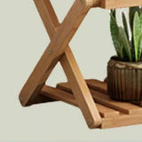 Natural Wooden Foldable Multi-Tier Crate Plant Stand Image - 14