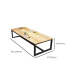 Natural Wooden Rectangular Multi-Person Writing Desk #size