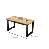 Natural Wooden Rectangular Multi-Person Writing Desk Image - 24