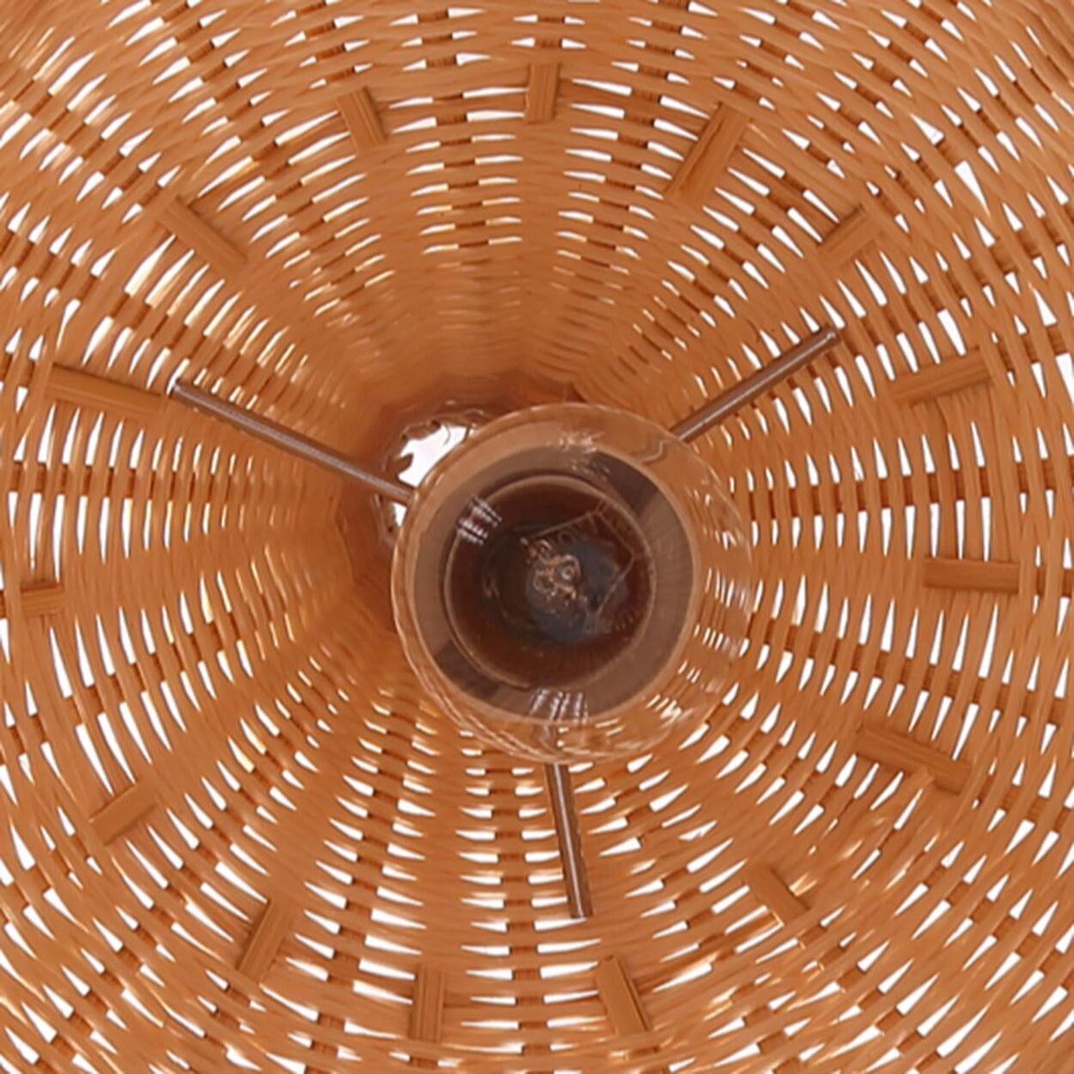 Natural Woven Rattan Bell Cone Pendant Light Image - 10