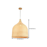 Natural Woven Rattan Bell Cone Pendant Light Image - 15